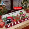 NCAA Rutgers Scarlet Knights Grinch Christmas Welcome Football Doormat - Custom Name 2 NCAA Rutgers Scarlet Knights Grinch Christmas Welcome Football Doormat Custom Name