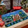 NCAA Tulane Green Wave Grinch Christmas Welcome Football Doormat - Custom Name 3 NCAA Tulane Green Wave Grinch Christmas Welcome Football Doormat Custom Name
