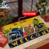 NCAA West Virginia Mountaineers Grinch Christmas Welcome Football Doormat - Custom Name 2 NCAA West Virginia Mountaineers Grinch Christmas Welcome Football Doormat Custom Name