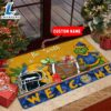 NCAA XXX Grinch Christmas Welcome Football Doormat Custom Name