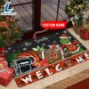 NFL Cincinnati Bengals Grinch Christmas Welcome Football Doormat Custom Name