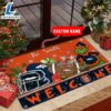 NFL Denver Broncos Grinch Christmas Welcome Football Doormat Custom Name