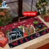 NFL Houston Texans Grinch Christmas Welcome Football Doormat Custom Name