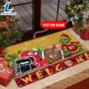 NFL Kansas City Chiefs Grinch Christmas Welcome Football Doormat Custom Name