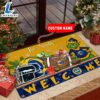 NFL Los Angeles Rams Grinch Christmas Welcome Football Doormat Custom Name
