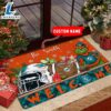 NFL Miami Dolphins Grinch Christmas Welcome Football Doormat Custom Name 2 NFL Miami Dolphins Grinch Christmas Welcome Football Doormat Custom Name