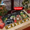 NFL Pittsburgh Steelers Grinch Christmas Welcome Football Doormat Custom Name