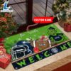 NFL Seattle seahawks Grinch Christmas Welcome Football Doormat Custom Name