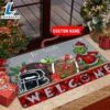 NFL Tampa Bay Buccaneers Grinch Christmas Welcome Football Doormat Custom Name