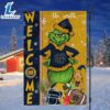 Custom Name NCAA Notre Dame Fighting Irish Grinch Football Christmas Welcome Garden Flag 2 Custom Name NCAA Notre Dame Fighting Irish Grinch Football Christmas Welcome Garden Flag