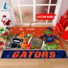 NCAA Florida Gators Grinch And Max Christmas Welcome Football Doormat - Custom Name 2 NCAA Florida Gators Grinch And Max Christmas Welcome Football Doormat Custom Name