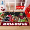 NCAA Georgia Bulldogs Grinch And Max Christmas Welcome Football Doormat - Custom Name 2 NCAA Georgia Bulldogs Grinch And Max Christmas Welcome Football Doormat Custom Name