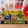 NCAA Michigan Wolverines Grinch And Max Christmas Welcome Football Doormat - Custom Name 2 NCAA Michigan Wolverines Grinch And Max Christmas Welcome Football Doormat Custom Name
