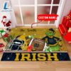 NCAA Notre Dame Fighting Irish Grinch And Max Christmas Welcome Football Doormat - Custom Name 3 NCAA Notre Dame Fighting Irish Grinch And Max Christmas Welcome Football Doormat Custom Name