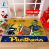 NCAA Pittsburgh Panthers Grinch And Max Christmas Welcome Football Doormat Custom Name