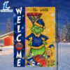 NCAA Pittsburgh Panthers Grinch Basketball Christmas Welcome Garden Flag Custom Name