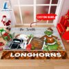 NCAA Texas Longhorns Grinch And Max Christmas Welcome Football Doormat Custom Name