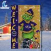 NFL Baltimore Ravens Grinch Football Christmas Welcome Garden Flag Custom Name 2 NFL Baltimore Ravens Grinch Football Christmas Welcome Garden Flag Custom Name
