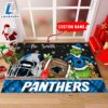 NFL Carolina Panthers Grinch And Max Christmas Welcome Football Doormat - Custom Name 3 NFL Carolina Panthers Grinch And Max Christmas Welcome Football Doormat Custom Name