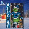 NFL Carolina Panthers Grinch Football Christmas Welcome Garden Flag Custom Name 2 NFL Carolina Panthers Grinch Football Christmas Welcome Garden Flag Custom Name