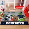 NFL Dallas Cowboys Grinch And Max Christmas Welcome Football Doormat Custom Name