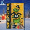 NFL Green Bay Packers Grinch Football Christmas Welcome Garden Flag Custom Name 3 NFL Green Bay Packers Grinch Football Christmas Welcome Garden Flag Custom Name