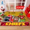 NFL Kansas City Chiefs Grinch And Max Christmas Welcome Football Doormat - Custom Name 3 NFL Kansas City Chiefs Grinch And Max Christmas Welcome Football Doormat Custom Name