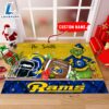 NFL Los Angeles Rams Grinch And Max Christmas Welcome Football Doormat Custom Name