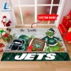NFL New York Jets Grinch And Max Christmas Welcome Football Doormat Custom Name
