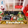 NFL Pittsburgh Steelers Grinch And Max Christmas Welcome Football Doormat - Custom Name 3 NFL Pittsburgh Steelers Grinch And Max Christmas Welcome Football Doormat Custom Name
