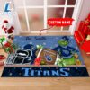 NFL Tennessee Titans Grinch And Max Christmas Welcome Football Doormat Custom Name