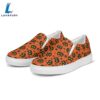 Orange Black Cat Pattern Halloween Slip On Shoes 2 Orange Black Cat Pattern Halloween Slip On Shoes