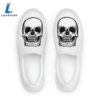 Skull All White Halloween Slip On Shoes 3 Skull All White Halloween Slip On Shoes