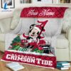 Custom Name NCAA Alabama Crimson Tide Mickey Christmas Fleece Blanket 2 Custom Name NCAA Alabama Crimson Tide Mickey Christmas Fleece Blanket