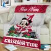 Custom Name NCAA Alabama Crimson Tide Minnie Christmas Fleece Blanket 3 Custom Name NCAA Alabama Crimson Tide Minnie Christmas Fleece Blanket