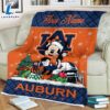 Custom Name NCAA Auburn Tigers Mickey Christmas Fleece Blanket 3 Custom Name NCAA Auburn Tigers Mickey Christmas Fleece Blanket