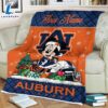 Custom Name NCAA Auburn Tigers Minnie Christmas Fleece Blanket 2 Custom Name NCAA Auburn Tigers Minnie Christmas Fleece Blanket