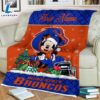 Custom Name NCAA Boise State Broncos Mickey Christmas Fleece Blanket