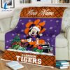 Custom Name NCAA Clemson Tigers Mickey Christmas Fleece Blanket