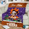 Custom Name NCAA Clemson Tigers Minnie Christmas Fleece Blanket 3 Custom Name NCAA Clemson Tigers Minnie Christmas Fleece Blanket