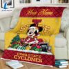 Custom Name NCAA Iowa State Cyclones Minnie Christmas Fleece Blanket 2 Custom Name NCAA Iowa State Cyclones Minnie Christmas Fleece Blanket