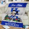 Custom Name NCAA Kentucky Wildcats Minnie Christmas Fleece Blanket 3 Custom Name NCAA Kentucky Wildcats Minnie Christmas Fleece Blanket