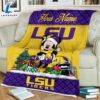 Custom Name NCAA LSU Tigers Mickey Christmas Fleece Blanket 2 Custom Name NCAA LSU Tigers Mickey Christmas Fleece Blanket