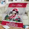 Custom Name NCAA Ohio State Buckeyes Minnie Christmas Fleece Blanket 2 Custom Name NCAA Ohio State Buckeyes Minnie Christmas Fleece Blanket