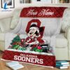 Custom Name NCAA Oklahoma Sooners Minnie Christmas Fleece Blanket 2 Custom Name NCAA Oklahoma Sooners Minnie Christmas Fleece Blanket