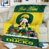 Custom Name NCAA Oregon Ducks Mickey Christmas Fleece Blanket 2 Custom Name NCAA Oregon Ducks Mickey Christmas Fleece Blanket