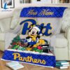 Custom Name NCAA Pittsburgh Panthers Mickey Christmas Fleece Blanket