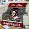 Custom Name NCAA South Carolina Gamecocks Minnie Christmas Fleece Blanket