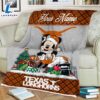 Custom Name NCAA Texas Longhorns Mickey Christmas Fleece Blanket 2 Custom Name NCAA Texas Longhorns Mickey Christmas Fleece Blanket
