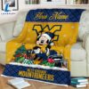 Custom Name NCAA West Virginia Mountaineers Mickey Christmas Fleece Blanket 3 Custom Name NCAA West Virginia Mountaineers Mickey Christmas Fleece Blanket